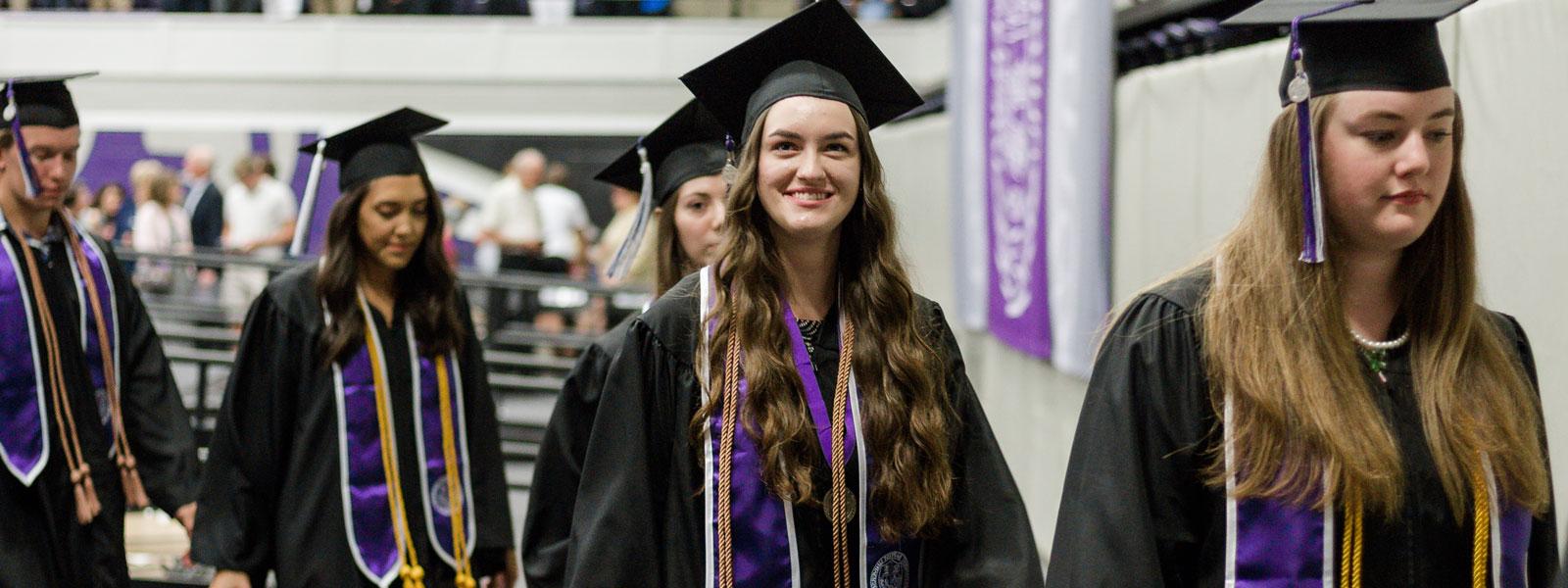 Honors Program students walking in commencement processional